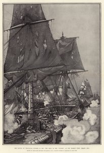 La battaglia di Trafalgar, 21 ottobre 1805, il ponte della Victory al momento della caduta di Nelson